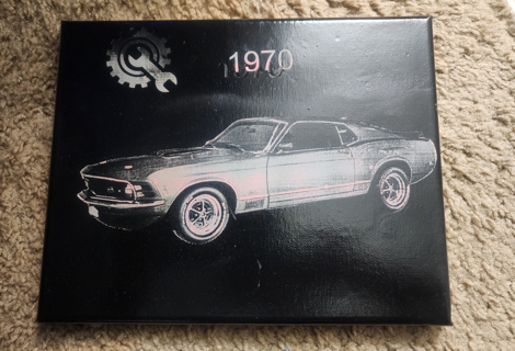 1970 ford mustang laser engraving