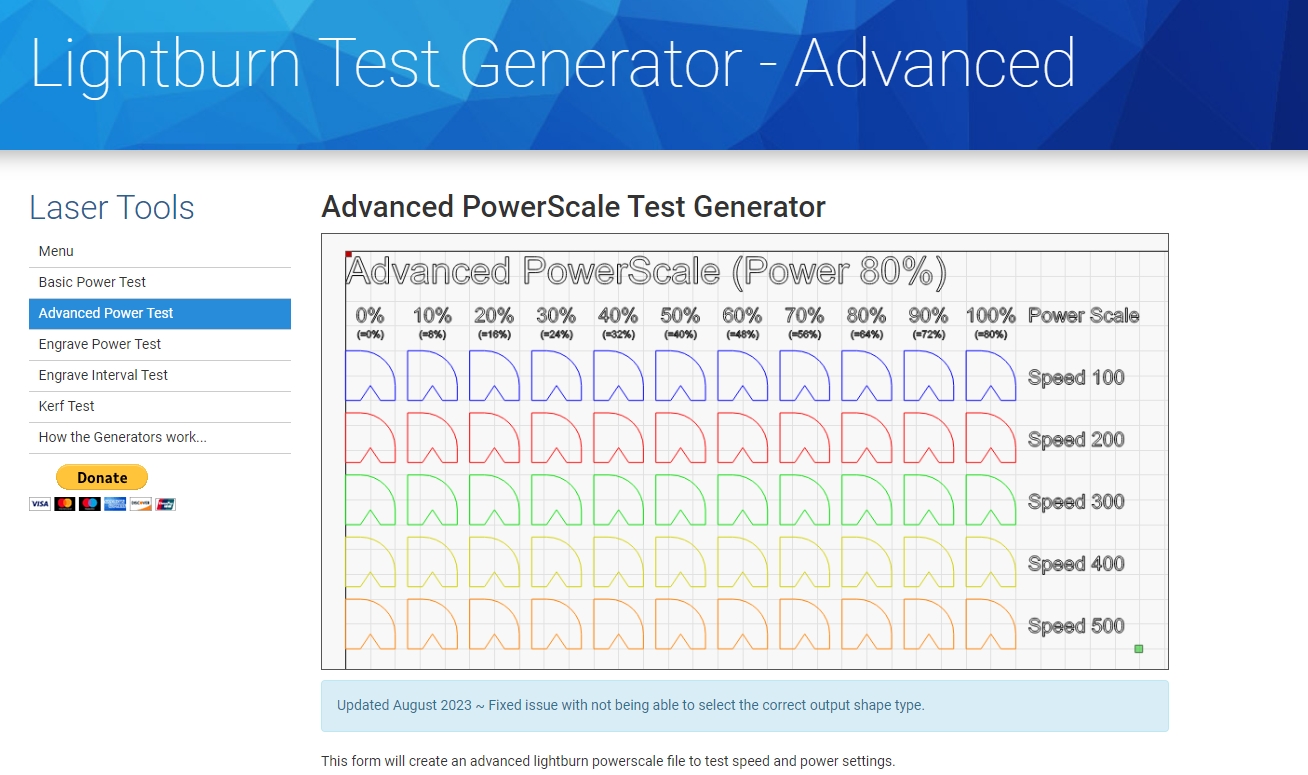 extra lightburn test example