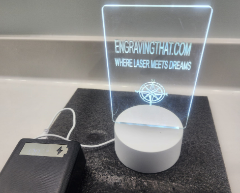 laser engraved acrylic light