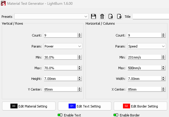 lightburn settings