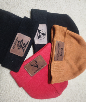 laser engraved beanie patches