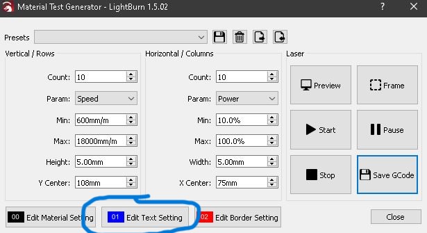 edit text settings